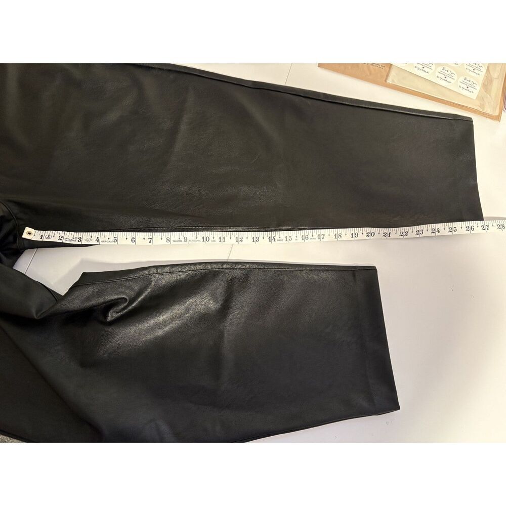 SPANX Faux Leather Black High Rise Shaping Pull-On Slim Straight Pants NWT - Picture 8 of 8
